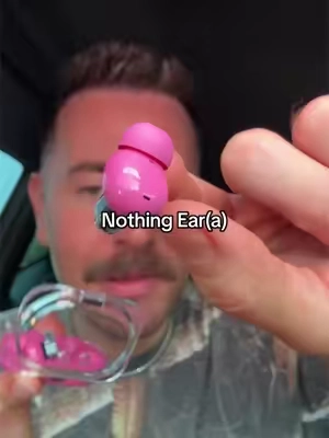 Nothing Ear(a) Bluetooth earbuds in pink. 