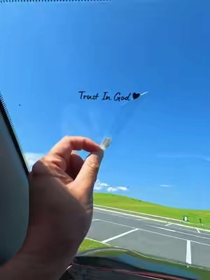 Trust in God ❤️.Cute reminder in car mirror 🪞 #caraccessories #girlycaraccessories #fyp #trustingod #christiantiktok 