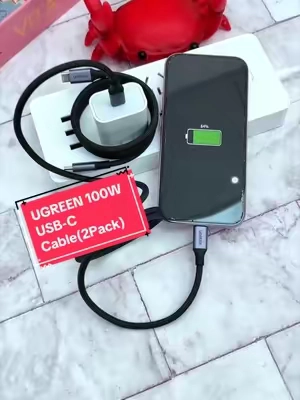 UGREEN 100W USB-C Cable (2 Pack): One Cable for Everything #TikTokshopbacktoschool #tiktokmademebuyit #phonecharger #FastCharging