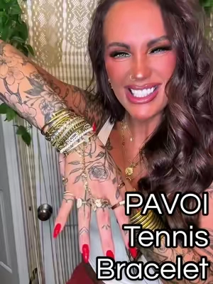 Stunning and unique @PAVOI tennis bracelet… 😍✨ #bracelet #braceletstack #tennisbracelet #jewelrylover #jewelrytok 