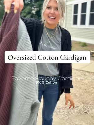 Cute, comfy, oversized and perfectly slouchy 🙌🏻☺️@QUALFORT US  #cardigan #oversizedcardigan #fallfashion #layeringoutfits #fallstyle 