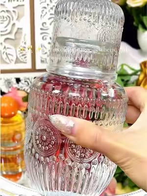 No more cottonmouth... and my nightstand has never looked prettier. ✨ these vintage glass carafes are the affordable home decor you need for your bedroom or living room #vintagedecor #vintageaesthetic #oldmoneyaesthetic #nightstand #homedecorfinds
