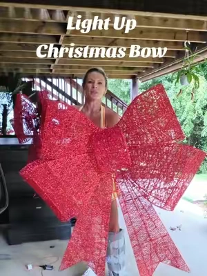 This Light up Red Christmas Bow by @Best Choice Products, Inc. Is absolutely stunning! They sold out fast last year so if you want one grab it now! #tiktokshopcreatorpicks #christmasdecor #christmastok #redbow 