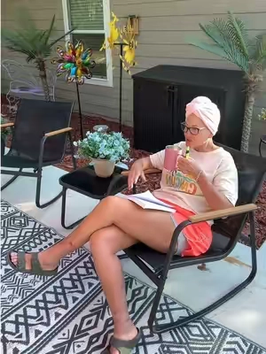 This is the most comfortable patio chairs that I have ever sat in!! Quick Drying Mesh Fabric, Plus a Table, 2 Rocker Chairs!! #patioset #tiktokshopcreatorpicks #TikTokshopbacktoschool #outdoorfurniture #rockerpatioset @Gizoon Home 