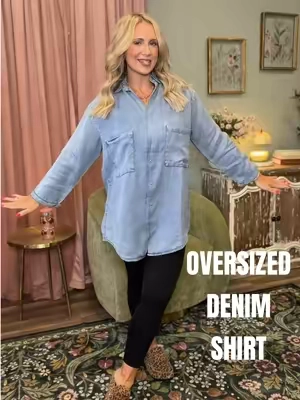 Height: 5’2 | Weight: 127lbs | Wearing: small @Yimoon #denimshirt #denimtop #falloutfits #OOTD #tiktokshopcreatorpicks 