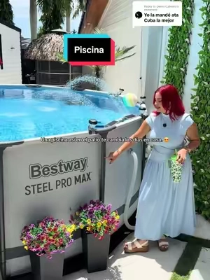 Replying to @Denia Cateura Grande, profunda y con espacio de sobra para refrescarse en familia. 💦🏊‍♀️ Y lo mejor: viene con bomba, cubierta y escalera, así que tienes prácticamente todo para montarla y disfrutarla. #tiktokshopcreatorpicks#TikTokshopbacktoschool#abovegroundpoo#bestway#homepool 