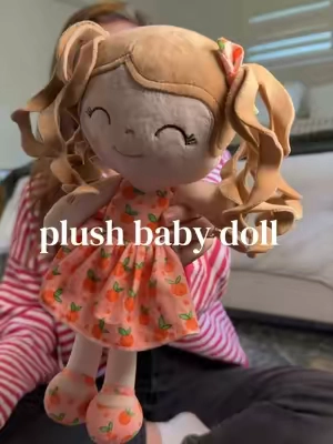 the most precious plush baby doll 🫶 would make such a cute and affordable birthday or Christmas gift!! #babydoll #plushdoll #girlmom #toddlermom #doll 