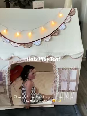 A tent you never have to take down >>> 🫶🏻🫶🏻🫶🏻 she loves this! 😍 #girlmom #tent #playhouse #playroom #toddlermom 