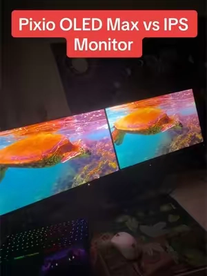 Replying to @ウィリー OLED vs IPS, but IPs has max contrast… anything else you guys wanna see tested or compared? #oledgaming #oled #oledmonitor 