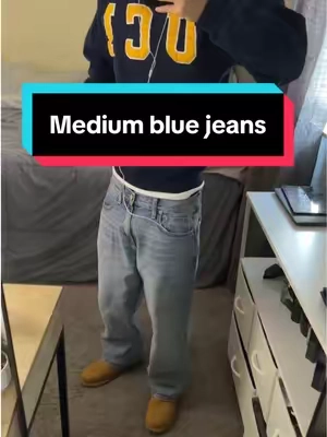 Medium blue wash on these baggy affordable jeans #baggyjeans #jeans #streetwear #StreetFashion #mensoutfitideas 