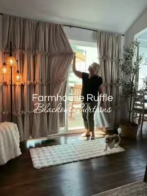 Stunning 🤩 Farmhouse Ruffle Blackout Curtains #bohovibe #farmhousestyle #ruffle #blackoutcurtains #homedecor 