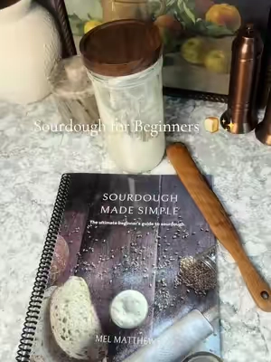 If sourdough has always intimidated you, this is the beginner’s guide you need! It walks you through starters, feedings, troubleshooting, recipes, and so much more all in one book. 🤎 #SourdoughForBeginners #Sourdough #Homesteading #FromScratch #TikTokMadeMeBuyIt