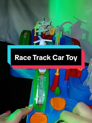 this race track car toy is one of our favorite toys. my kids like that they can actually move the car around the track, its not one that you just watch go around the track by itself. #racecartoy #racetracktoy  #kidstoys #giftsforkids #tiktokshopcreatorpicks 