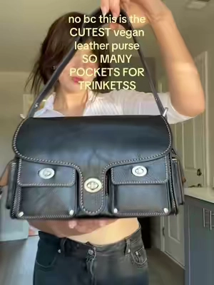 quickly has become my everyday purse I LOVE IT SMM #veganleatherbags #veganleather #tabbybag #turnlockbag #blackpurse 