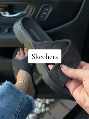 like walking on clouds☁️Skechers Go Walk Flex Cozy Fit @QVC, Inc #skechers #walking #sandal #vacations #TikTokshopbacktoschool 