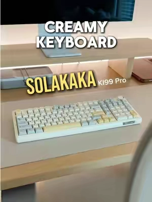 Neutral tones + a little butter yellow 🍯💛 and that creamy typing sound?! The Solakaka KI99 Pro understood the assignment. ⌨️✨ #keebtok #creamykeyboards #mechanicalkeyboard #solakaka #cozydesksetup @SOLAKAKA Direct 