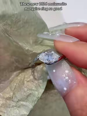 These new 2026 moissanite marquise ring so good!😊 #moissanite #jewelry #ring #backtoschoolshopping #affordablefashion 
