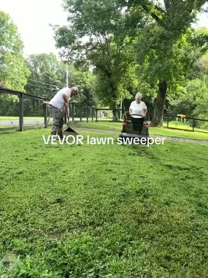 I told him the lawn sweeper worked 😂 #lawnsweeper #yardtools #lawncare #vevor @VEVOR Store   