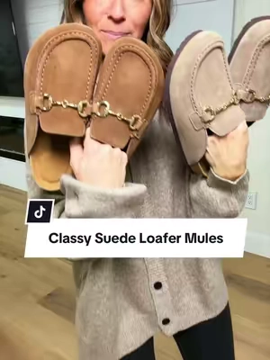 Staple fall shoe 👏🏼 Memory foam, arch support, genuine suede and so gorgeous! Fit true to size #loafers #fallshoes #sliponshoes #mulesshoes #classyshoes @Cushionaire 