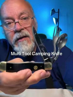 Elk Ridge 4-in-1 Retractable Multi-Tool Pocket Knife - Wood Handle, Fork, Spoon, Bottle Opener - Unisex Outdoor Gadgets, Mini Useful Items for Camping, Survival Sports & Outdoor Tools, Compact, Multi-Tools #pocketknife #campingknife 