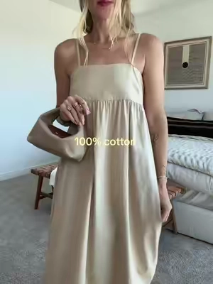 The dress I’ve basically been living in the last 2 months… so flowy and comfortable! I’m 5’9”-140 wearing my normal size medium. #cottondress #longdress #sundress #dress 