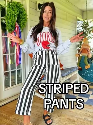 PERFECT GAMEDAY PANTS or just FUN PANTS in general! 🥰 #gameday #casualoutfits #highwaisted #pants #fyp 