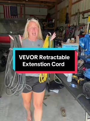 VEVOR retractable extension cord @VEVOR Home Improvement #vevortools #retractableextensioncord #extentioncord #homeimprovements #garageessentials 