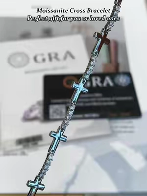 Moissanite Cross Bracelet Perfect gift for you or loved ones.✨✨#moissanitejewelry #cross #bracelet #beautiful #giftguide #fyp #amen🙏 #diamond 