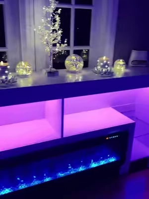 This Fireplace TV Stand is so beautiful and grand.@PUKAMI #fireplace #tvstand #console #tvstands #furniture 