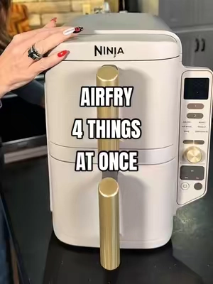 Ninjas new double stack air fryer allows you to cook four different things at the same time and finish at the same time.  They just dropped a limited stone gold color. Grab yours before they sell out! ##airfryer ##ninjakitchen##ninjaairfryer##ninjadoublestack