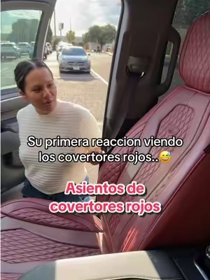 Le encantaron estos asientos de covertores rojos..😅😍 #redseatcovers #seatcovers #redinterior #redseats #carinterior 