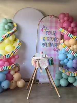the cutest set up to celebrate babygirls 6 months 🫶#backdropdecoration #partydecor #partysetup #backdrops