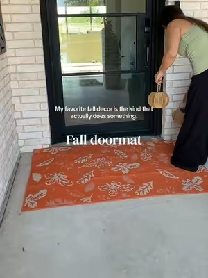 Fall decor that earns its spot. 🍂 #FallRug #FallHomeDecor #DirtTrapperRug #EntrywayDecor #AutumnDecor