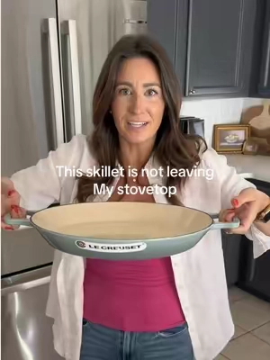 Le Creuset 3.25 qt Signature Skillet 🤍 This enameled cast iron skillet is perfect for everyday cooking, from one-pan meals to searing, sautéing and baking. A beautiful piece of Le Creuset cookware that you’ll actually use all the time. #LeCreuset #LeCreusetSkillet #CastIronSkillet #ad #qvcloyaltyprogram 