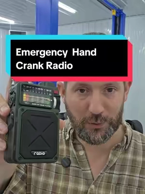 Stay prepared wherever you go with this Emergency Hand Crank Radio. Featuring AM, FM, shortwave, and NOAA weather band, plus Bluetooth, a built-in flashlight, compass, solar charging, hand-crank charging, and a power bank, it's a versatile companion for camping, travel, power outages, and emergency preparedness. #EmergencyRadio #WeatherRadio #EmergencyPreparedness #CampingGear #SurvivalGear 