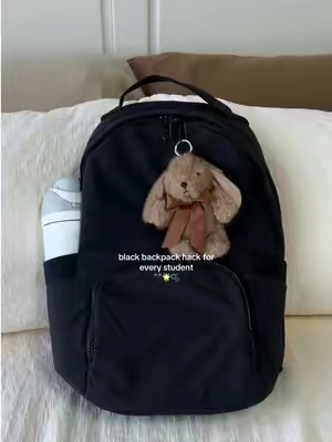 This black backpack surprised me!it fits 15.6”laptop+24oz owala✨#bagsmart #TikTokshopbacktoschool #backtoschoolhaul #schoolbackpack #backpack 