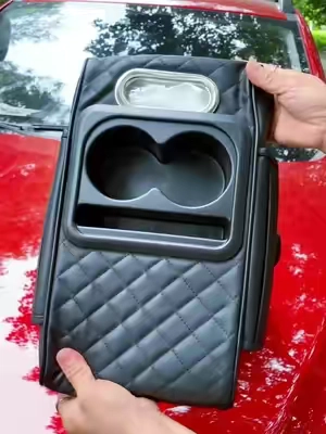 Universal car interior accessories for stowing tidying, Cup holder & phone storage for vehicles long distance driving traval, Car center console armrest pad, Multifunctional 5 in 1 car storage bag, Car interior accessories armrest box storage pocket 70W #fyp #fypシ゚ #tiktokshop