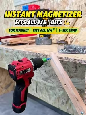 Instant magnet booster for all your drill bits#tools #DIY #cooltools #workhacks #woodworkingtools 