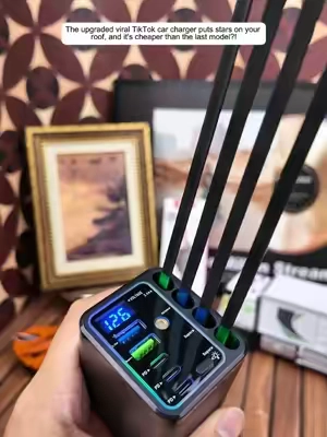 The Ultimate Car Dating Hack! 9-in-1 Retractable Charger & Star Projector 🚗✨#CarGadgets #CarAccessories #TikTokMadeMeBuyIt #CarInterior #TechGadgets 