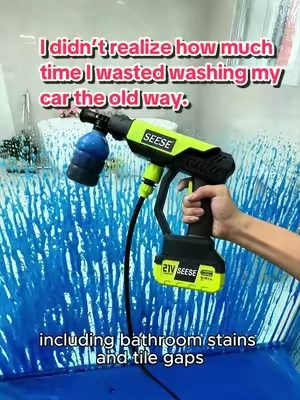 No hose? No problem. Just grab a bucket and start cleaning. #PortableWasher #CarCleaning #PressureWasher #OutdoorTools #CarWash