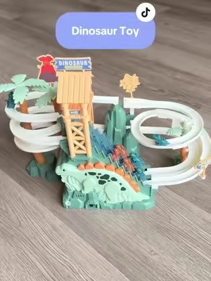 The dinosaur toy that keeps them BUSY! 🦖🏁 Lights, music, mini dino cars, and a double elevator for nonstop racing fun! #DinosaurToys #KidsToys #RaceTrackToy #ToddlerToys #giftforkids 