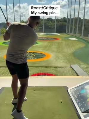 Swing and form needs help desperately 😭 but I’m going every weekend trying to get better it was way worse a month ago #golf #topgolf #golfing #golfswingtips #crocs 