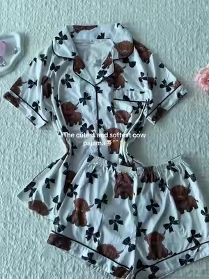 Didn't expect to love this as much as I do.🐮🎀 the cow print is perfect!! #cowgirlfashion #pajamas #Tiktokshopmothersday #spotlightfinds #cow