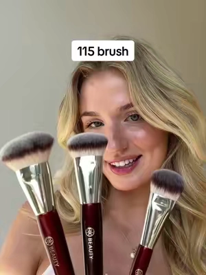 Meet the 115 🫶 Our perfect medium sized foundation brush 💕 — #bkbeauty #foundationbrush #makeupbrushes #bestmakeupbrushes #foundationroutine 