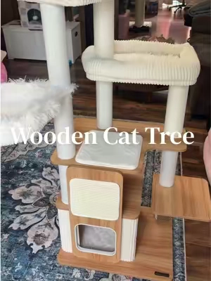 The prettiest cat tree ✨ #cattree #woodencattree #tiktokshopcreatorpicks 