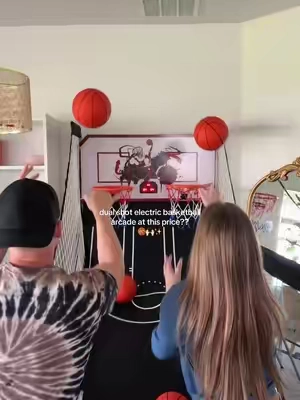Mom hack of the century! This keeps the kids busy for HOURS! 🏀 #arcadegame #arcadegames #basketballhoop #basketballgame #kidsgames 