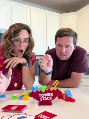 Tower Stack A fun balance game where you NEVER know who’s going to win! The goal is simple: stack carefully and whatever you do… don’t be the one who knocks the tower over! 😂 Who would you play this with? #TowerStack #FamilyGame #GameNight #KidsGames #FunForEveryone