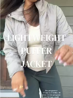Lightweight quilted puffer jacket with attached hood and is water resistant! #pufferjacket #quiltedpuffer #jacket #falljacket #puffit @PUFFIT.US 