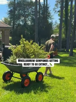 But why does this COST THE SAME AMOUNT as a regular old wheelbarrow 🤯 dumping mulch with one hand… pulling with one hand… turning with one hand… get the dump cart🫡#TikTokshopbacktoschool #yardwork #diyproject #landscaping #homeimprovement 