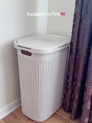 Slim, tall and hold so much. Perfect for small spaces✨ available in PINK color💕 #hamper #laundrybasket #laundryhamper #spacesaving #laundryessentials 